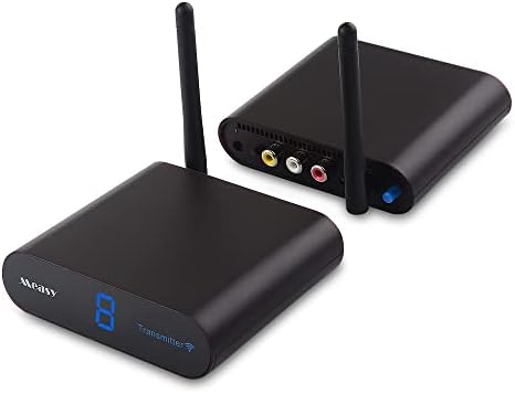 MEASY AV24 2.4GHz 8 Channel Video & Audio Transmitter & Receiver with IR Remote Extender for Streaming Cable, Satellite, DVD to TV Wirelessly for RCA Cable - Not Compatible with HDMI (AV24)