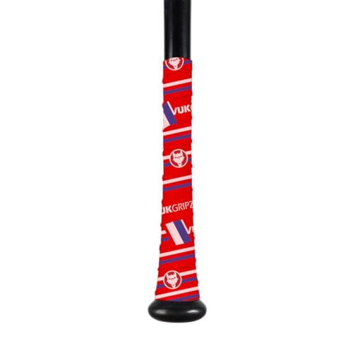 VukGripz Mach 1 Series Bat Grip - Baseball & Softball Bat Tape (Red/White/Blue)