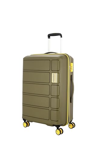 by American Tourister Harrier Zing|Trolley Bag Check-in Medium Size (68 cms) for Travel| Hard Case Polypropylene (PP) Suitcase|360° 8-Wheel Spinner Lu