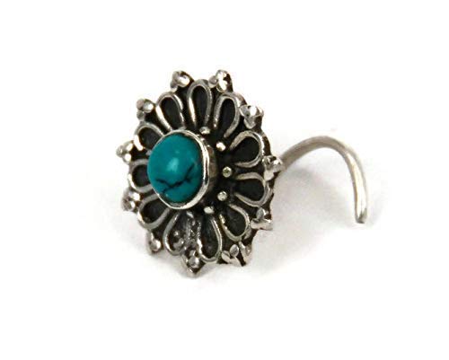 Tiny Sterling Silver L Shaped Nose Stud 20G Tribal Indian Nose Rings Screw Studs Body Nose Piercing Jewelry Nostril Jewelry Face Piercing