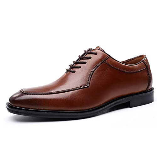 Herren Anzugschuhe Brogues Derbys Schnürschuh formell klassische Oxford Hochzeitsschuhe für Herren, braun, 47 EU Cover