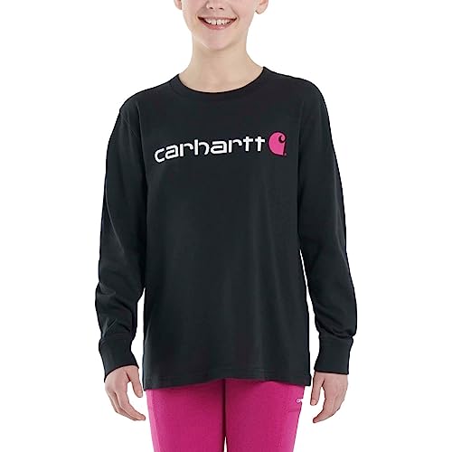 Image of Carhartt Girls' Knit Long Sleeve Henley-Neck T-Shirt