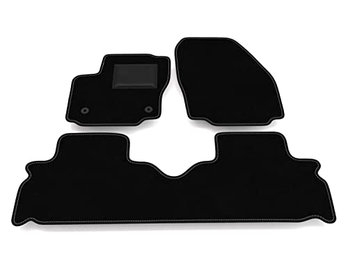 Alfombrillas compatibles con Ford S-Max 5 plazas 2006 – 2015 sin decoración, kit de alfombrillas de coche personalizadas, juego de alfombras de moqueta, alfombra de coche