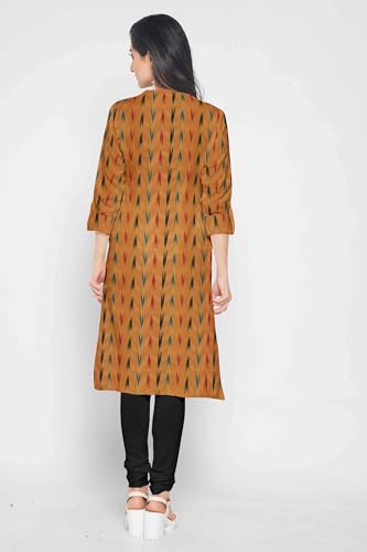 Image of Cotton Pochampally ikat unstitched blouse, Kurthi, long frock fabric material for women (1 meter, 2 meters & 3 meters)
