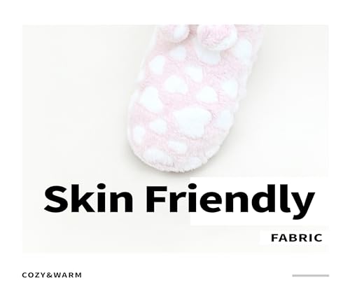 Image of DICUIRD Slipper Socks for Women,Fuzzy House Indoor Boots Slippers with Soft Soles,Warm Cozy Fluffy Sherpa Lined Booties Socks with Non Slip Bottom