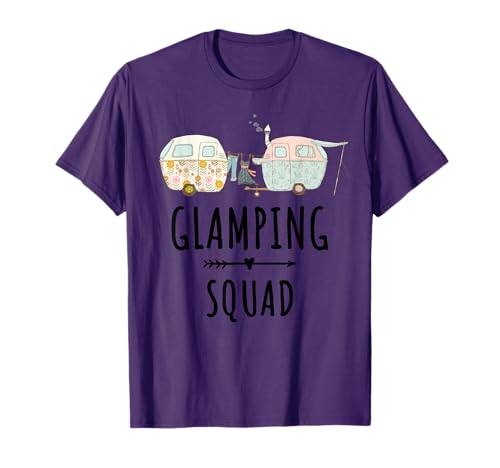 Funny Camping T-Shirt Glamping Squad Tee