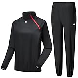 HOTSUIT Sauna Suit Women Sweat Sauna Jacket Pant Odorless Sweat Suit Women for Gym Workout, Black, 5XL