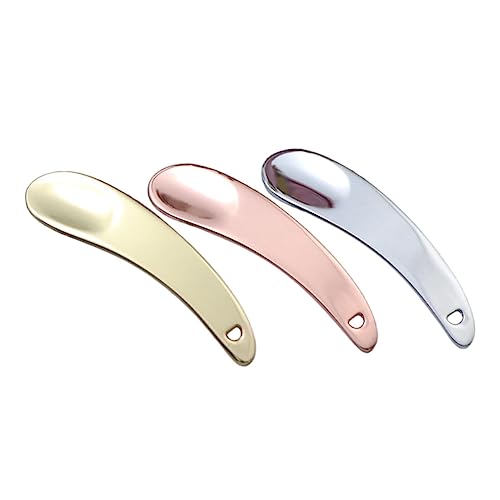 OATIPHO Lot De 3 Cuillères à Crème Yeux Et Visage, Alliage De Zinc, Petites Tailles, Pratiques Pour Cosmétiques, Application Précise, Voyage Et Soins Peau