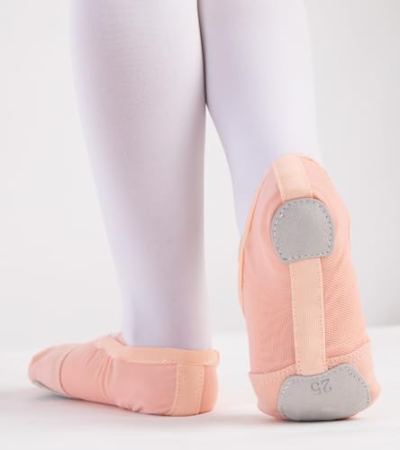 Foto von Aiseyi Ballettschuhe Mädchen Balettschlappen Kinder Dehnbar Ballettschläppchen Spaltleder Sohle Tanzschuhe Canvas Mesh Splicing Ballet Schuhe Damen Balerinaschuhe Gymnastikschuhe Rosa 29