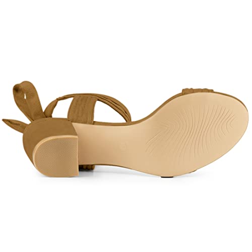 Image of Allegra K Women's Open Toe Ankle Tie Back Block Heels Sandals