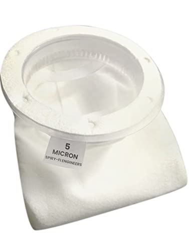 SPIRY FI ENGINEERS Aqua 5 Micron Water Filter Bag ? 4" Diameter, 20" Length Filtration for Bore Water Purification