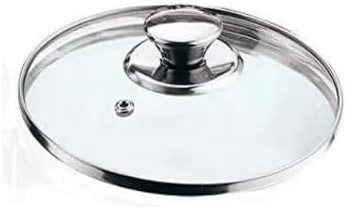 Saucepan Glass Lid Vented with Stainless Steel Knob and edged, fit most Saucepans, Round Casserole Dish and Frying Pans, (Glass Lid 20 cm)