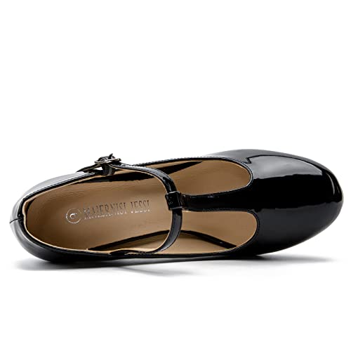 Women's T-Strap Mary Jane Pumps High Block Chunky Heel Wedding Dress Shoes4