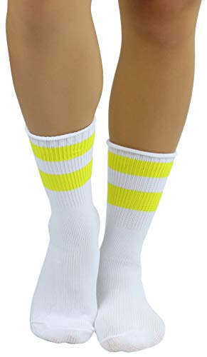 Image of ToBeInStyle Women's Acrylic Ankle Hi With Double Stripe Top Crew Fun Athletic Socks