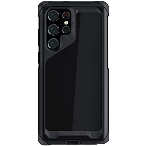 Ghostek ATOMIC slim Samsung Galaxy S22 Case Clear Back and Shockproof Aluminum Bumper Protective Military Grade Phone Cover with Heavy Duty Protection Designed for 2022 Galaxy S22 5G (6.1inch) (Black)