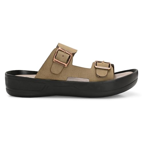 Image of KASTAVA KS 117 Comfortable Premium Synthetic Casual Sandals | Adjustable Buckle Closure | Lightweight Everyday Wear Sandals for Men