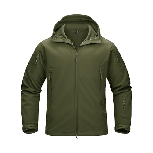 TACVASEN Military Waterproof Men’s Softshell Jacket Fleece Lining Camouflage Outdoor Coat