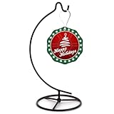 EOWCO 11 Inch Black Ornament Display Stand, Glass Ball Hanger for Hanging Air Plants Terrariums, Witch Ball, Christmas & Wedding Ornaments, Perfect for Home and Office Decor