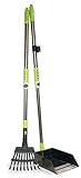 Spotty Aluminum Telescoping Metal Handled Poop Tray with Rake Sturdy Lightweight Pooper Scooper Extends 43' Long Scoop Great for Large & Small Dogs (2154)