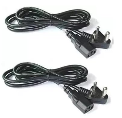 AQBP Cable 3 Pin Power Cable Cord SMPS Desktop Printer Scanner TV (Black, for Computer) (Pack of 2)