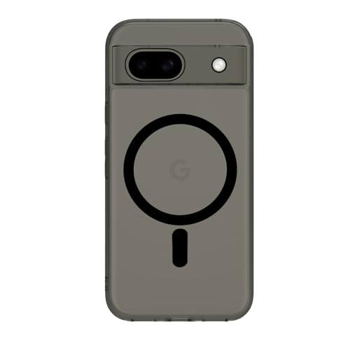 Image of Back Case Cover Compatible for Google Pixel 8A Case, Hard Case with Magnetic Wireless Charging Wireless Charging, PC + TPU Hybrid Technology, Raised Camera Protection (Black)