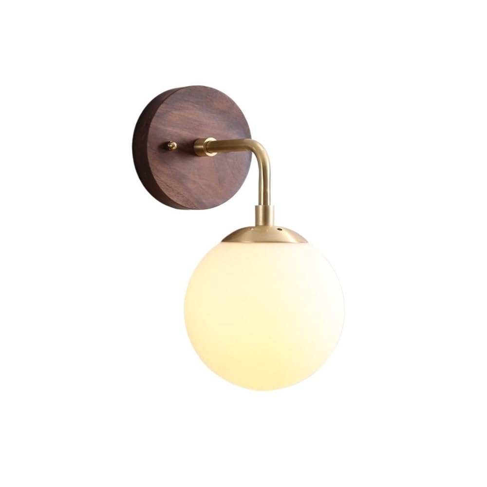 birene Wall Lamp Simple Modern Living Room Background Wall Lights Copper Luxury Corridor Aisle Walnut Lamp