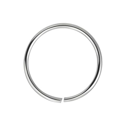 PiercingPoint 9 Karat Solid White Gold 22 Gauge (0.6MM) - 1/4 Inch (6MM) Length Seamless Continuous Nose Hoop Ring Cover