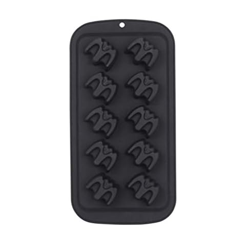zuoshini Silicone Baking Mould Stencils Halloween Silicone Baking Mould Tray Mould Non-Stick Handmade Stencils DIY Tool for Chocolate Pudding Cakes Sweets Ice Cubes - Bat Cover