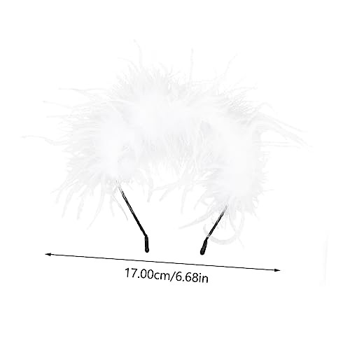 1個 ヘッドバンド ヴィンテージヘアアクセサリー コスプレカチューシャ bandana headband お祭りのヘアアクセサリー フェザーヘアバンド アイアンカチューシャ 白い FRCOLOR