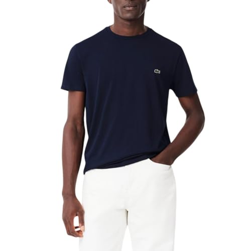 Lacoste Men's Short Sleeve Pima Jersey Crew Neck Tee - Detailed View
