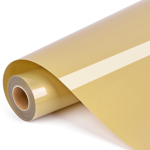IModeur Lámina para plóter textil dorado – 30,5 x 400 cm lámina flexible para plóter textil dorado para Cricut Maker, Silhouette Cameo, lámina textil para plóter dorado para ropa, sombreros,