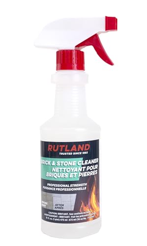 Rutland Brick and Stone Cleaner for Fireplace, Fire Brick, Terracotta, Marble & Porous Masonry - Non-Abrasive Industrial Emulsifier Cleaning Solution for Soot - Made in USA, 16 oz