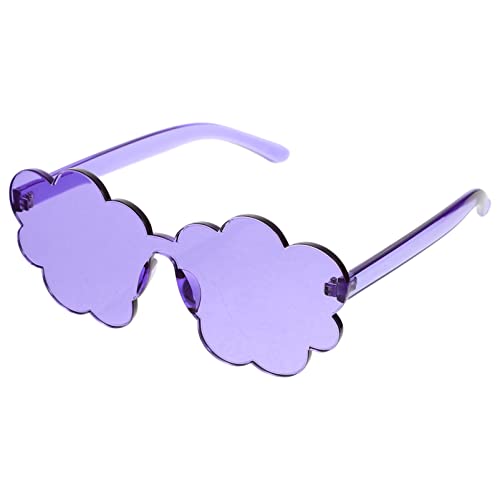 NUOBESTY Funny Cloud Shaped Rimless Sunglasses Clouds Frameless Glasses Transparent Candy Color Cloud Glasses