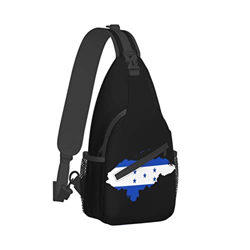 Mochila bandolera unisex negra para senderismo miniatura 3