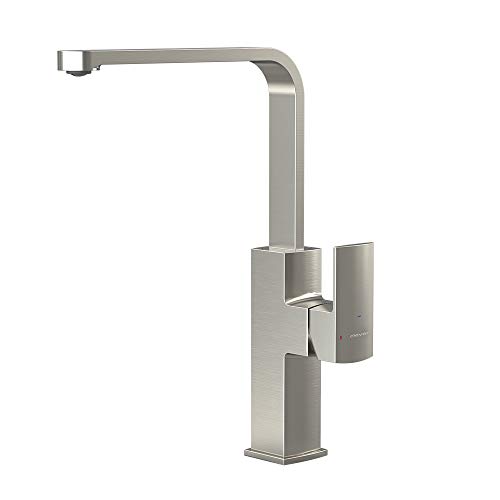 Clever 61196 Alpina Brushed Nickel Square Single Lever Kitchen Tap Chrome