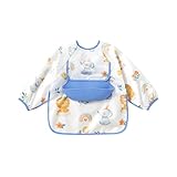 [Ranley] ベビー イーティング ビブ | 防水 ベビービブ 女の子用 | 敏感肌対応 離乳食機能付き スタイ 日常 幼児 食事 ホーム お出かけ リビング 幼稚園 男の子女の子