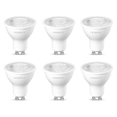 LEDEPLY Dimmable LED GU10 Bulbs, 5W=50W, 2700K Warm White, 38 Beam Angle, 470 lm, Bulb, Spotlight for Track Lighting, Kitchen, 6 Pack