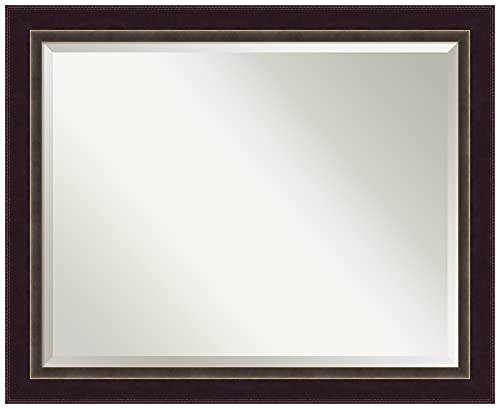 Amanti Art Wood Framed Wall Mirror, Glass Size 28X22, Signore Bronze #TOP18