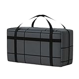 NiuLumea Bolsa de almacenamiento gruesa impermeable con asas y tela no tejida, caja de mudanza apilable, ropa de cama y ropa, gris, M (55 x 23 x 35 cm)