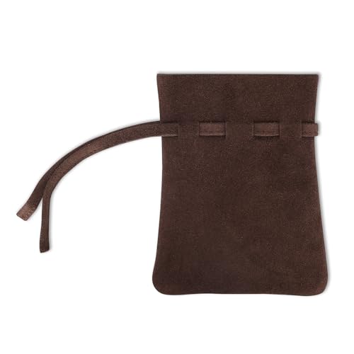 Medieval Drawstring Coin Pouch, Handmade Full Grain Leather Pouch, Suede Brown Vintage Bag for Cosplay, Renaissance-Style Coin Purse, Authentic Leather Money Bag for Costumes4