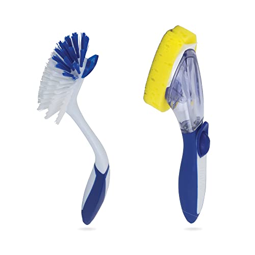 Dawn Ultra 2-Piece Superfabric Sponge Soap Dispensing Dish Wand And Radial Head Kitchen Brush Set #TOP3