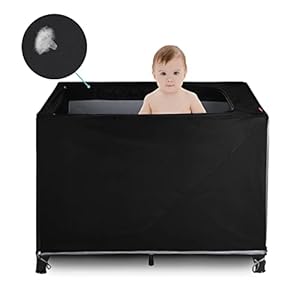 Pack N Play Blackout Cover, YAVIL Travel Crib Canopy Cover, Breathable Blackout Tent for Pack and Play, Portable…