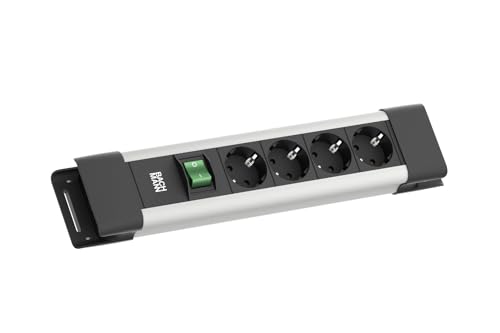 BACHMANN CONNECTUS 4xCEE7/3, 1xinterrupteur 2,0m CEE7/7 Grau