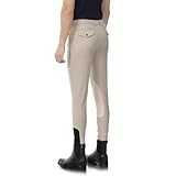 Kduplily Mens Knee Patch Show Equestrian Breeches Horse Riding Pants Zipper Pockets Horseback Riding Clothes (US, Numeric, 30, Regular, Regular, Beige)
