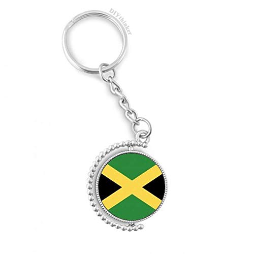 Llavero de Jamaica con escudo de país y cadena para colgar llaves