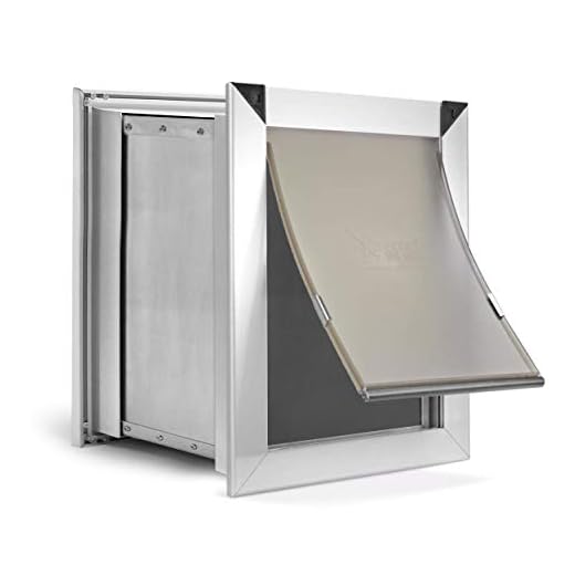 Extreme Dog Door Pure Aluminum Medium Dog Door for Wall, Pet Door for Wall with Sliding Lockout Panel, Expanding Box Tunnels, and Easy to Install Metal Frame for Big Dog Breeds and Cats