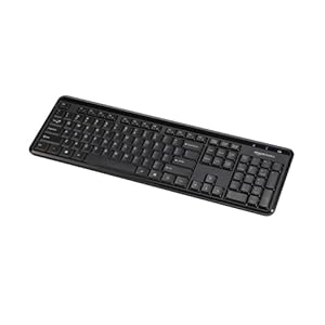 Amazon Basics Modern Wireless Keyboard with Numeric Keypad, Compact US Layout (QWERTY), 2.4GHz, Black