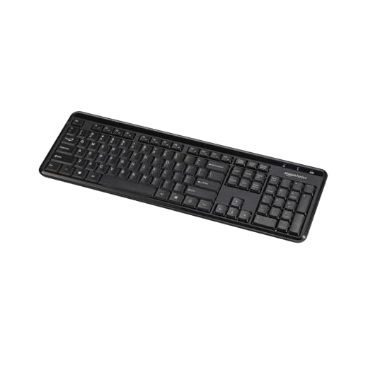 Amazon Basics Modern Wireless Keyboard with Numeric Keypad, Easy Setup, Plug-and-Play, Compact US Layout (QWERTY), 2.4GHz, Black
