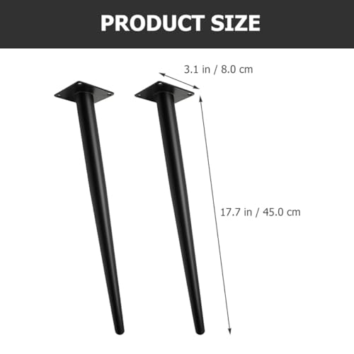 Patas metálicas para muebles negros Alipis de hierro para armarios y closets, pack de 2 3