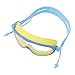 RiToEasysports Kids Swimming Goggles, Large Frame Non Fog HD Swimming Goggles Glasses with Nose Clip for Children (Yellow Blue